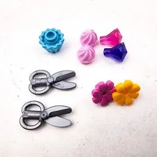 LEGO Friends Scissors Hairdresser Cupcake Jewel Flower Replacement Part Lot of 9