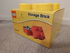 Lego Storage Brick Box - 2 X 2 - 4 Knobs - Yellow - NEW