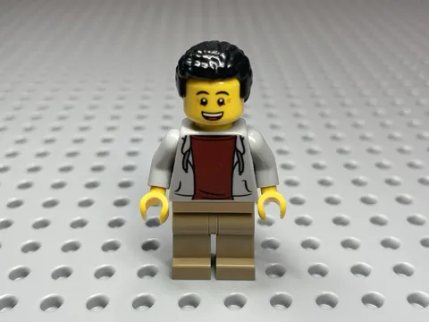 LEGO Minifigure Dad Gray Hoodie Dark Red Shirt Item No: twn477 Set: 31142-1 2023