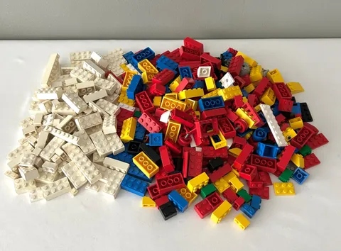 Lego Mixed Lot Vintage and Other Bricks Blocks Assorted Pieces Parts Colors