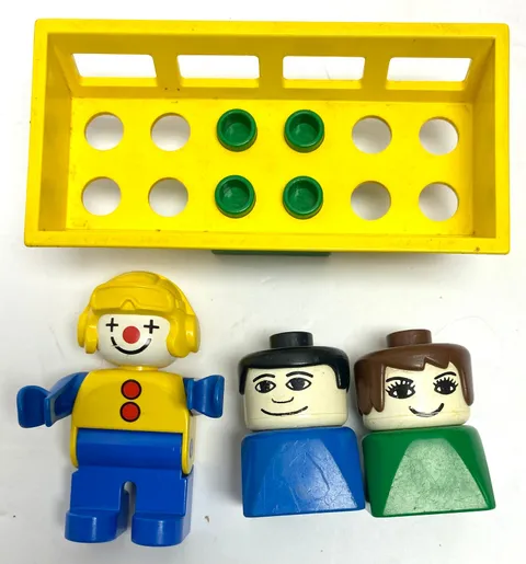 Vintage Lego Duplo Figures Clown, Man & Woman & Basket 90s