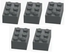 LEGO ® 5x brick 2x3 dark stone grey 3002 4211105 dark grey spare parts brick New