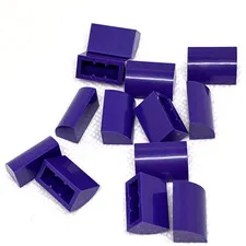 LEGO Parts - Dk. Purple Slope, Curved 1 x 2 Bottom Stud Holder - No 37352 QTY 13