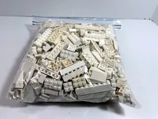 LEGO bags 2 LBS 8 oz Pounds  Bulk. Assorted white brick only