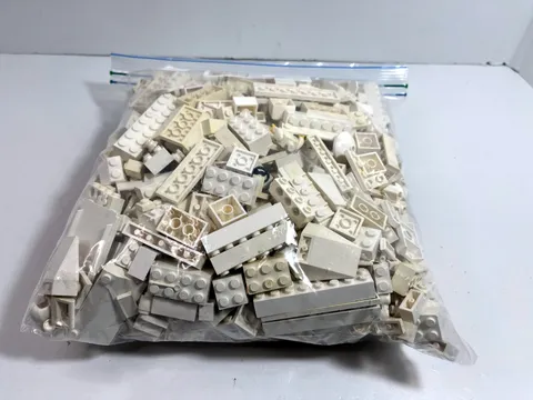 LEGO bags 2 LBS 8 oz Pounds  Bulk. Assorted white brick only