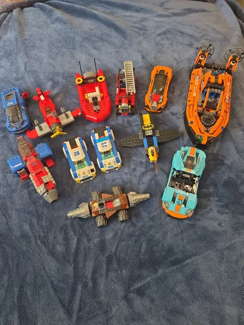 Lot Of LEGO Vehicles Incomplete/Complete Hovercraft Airplane Boat Cars