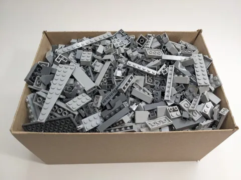 5 lbs Gray LEGO Bulk Lot – Genuine Cleaned & Sanitized Bricks Plates Mixed Parts