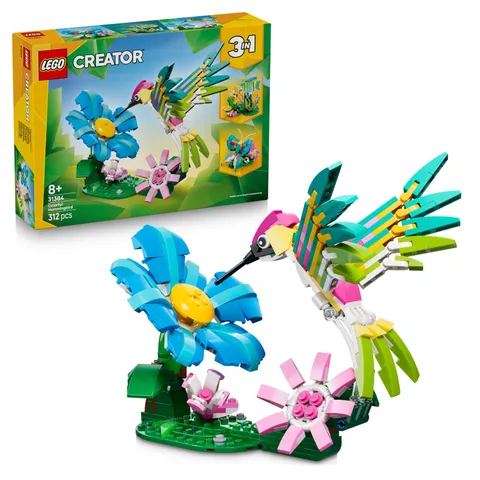 LEGO Creator 3in1 Wild Animals: Colourful Hummingbird - Bird Toy Transforms into