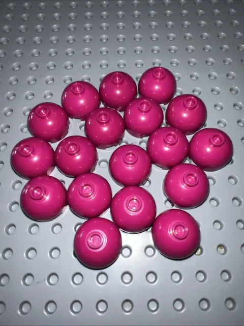 LEGO 553 Magenta Round Brick 2x2 Dome Top Part Bulk Lot 18 Pieces