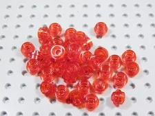 LEGO Lot of 40 Trans Red Round 1x1 Plates BN