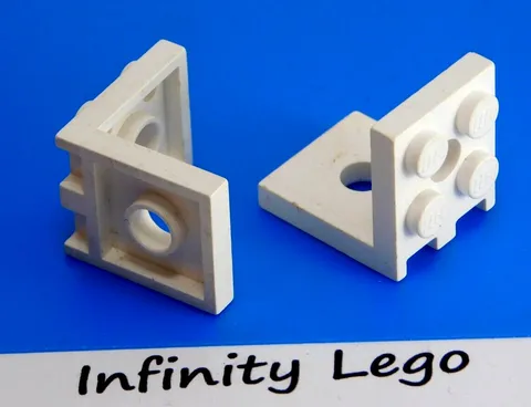 5 LEGO White Bracket 2 x 2 - 2 x 2 Up (3956 35262) - 5 Pieces