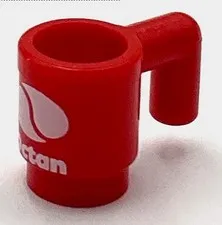 Lego New Red Minifigure Utensil Cup w/ White Octan Logo Part