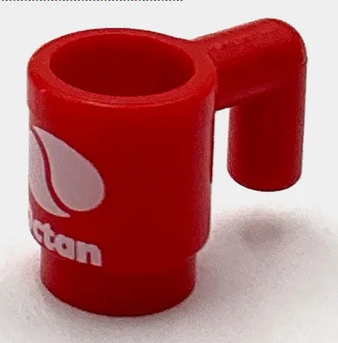 Lego New Red Minifigure Utensil Cup w/ White Octan Logo Part