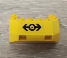 Lego 2916pb02 2916 Yellow Train Front Sloping Base with Train Logo Pattern Piece