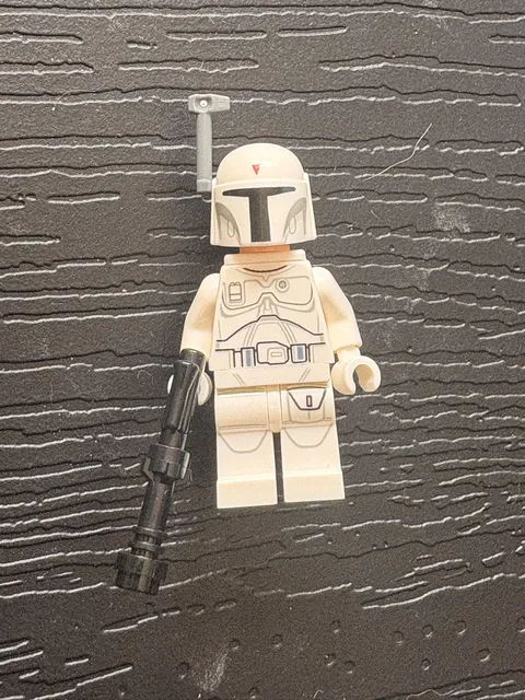 LEGO Star Wars: White Prototype Boba Fett Minifigure w/ blaster & jetpack
