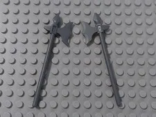 Lego Castle 7092 Dark Stone Gray Halberd Axe with Elaborate Blade  - Used