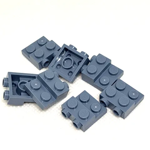 LEGO Parts - Sand Blue Plate 2 x 2 x 2/3 with 2 Studs on Side - No 99206 - QTY 7