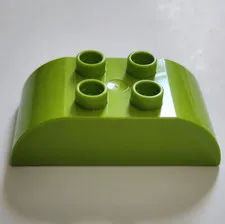 Lego Lime Duplo, Brick 2 x 4 Slope Curved Double #98223
