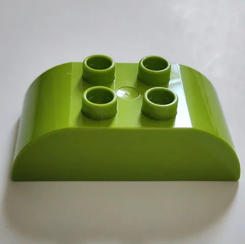 Lego Lime Duplo, Brick 2 x 4 Slope Curved Double #98223