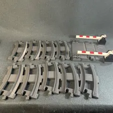 Lego Duplo Lot Of Dark Grey Train Tracks Curved Crossing Parts