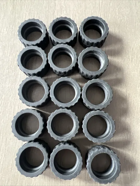 LEGO 30648 Black Tire 24 x 14 Shallow Tread - 15 Pieces