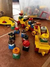 Vintage LEGO Duplo Lot 5LB Bulk Train Figures Printed Blocks