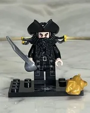 Lego Blackbeard Custom Printed Minifigure Pirates of the Caribbean