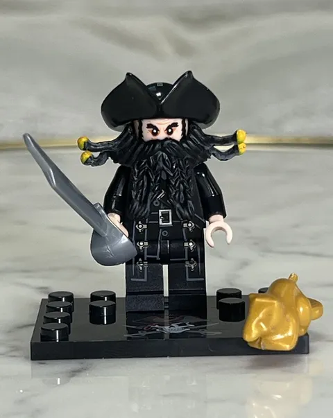 Lego Blackbeard Custom Printed Minifigure Pirates of the Caribbean