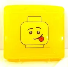 Lego Storage Project Case Suitcase Box Iris Tray Blue Tongue Out Face 12x13x3"