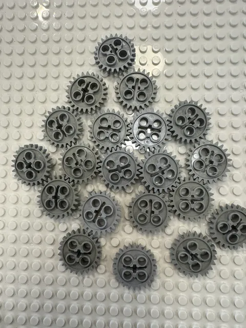 (20) LEGO Technic Gear 24 Tooth 1 Axel Hole Lot-LIGHT GRAY-#3648/24505