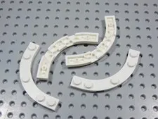 LEGO Lot of 4 White 5x5 Round Corner Cutout Plates BP
