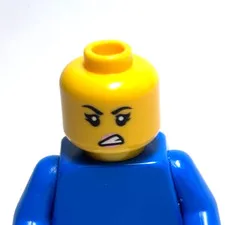 Lego - Minifigure Head - Dual Sided - Female, Teeth, Angry / Smile