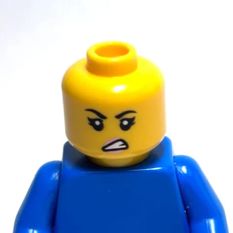Lego - Minifigure Head - Dual Sided - Female, Teeth, Angry / Smile