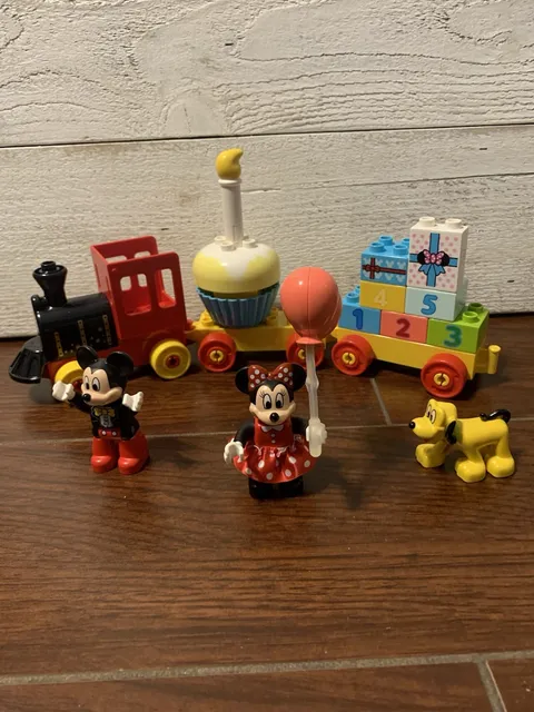 EUC Lego DUPLO Mickey & Minnie Mouse Birthday Parade Toy Train Pluto, Cupcake