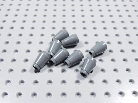 LEGO Lot of 8 Dark Bluish Gray 1x1 Round Cones BD