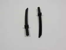 LEGO Lot of 2 Black Katana Swords Weapon Minifig I12