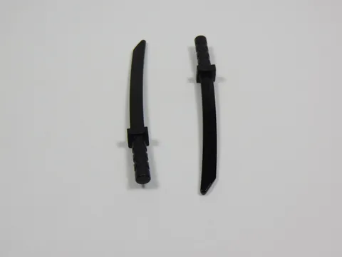 LEGO Lot of 2 Black Katana Swords Weapon Minifig I12