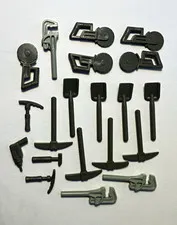 LEGO Minifigure Tool & Accessory Lot Pickaxe Shovel Hammer Black Gray