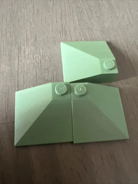 LEGO 3675 Sand Green Slope 33 3 x 3 Double Convex Corner 3 Pieces
