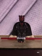 Darth Maul Lego Minifigure W/ Custom Made Cape Plus Extra Head Piece