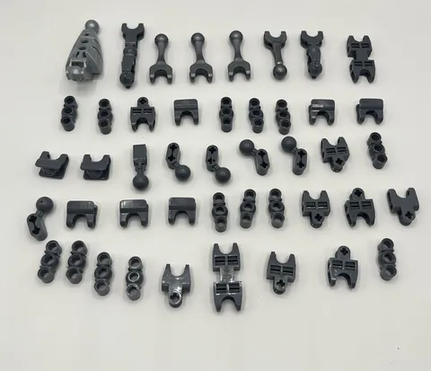 45pc Mixed Lot Gray Lego Bionicle Technic Hero Factory Body Ball Joints Socket