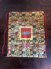 LEGO Drawstring Gym Bag With Minifigure Heads And Food Print New Official