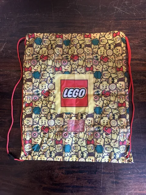 LEGO Drawstring Gym Bag With Minifigure Heads And Food Print New Official