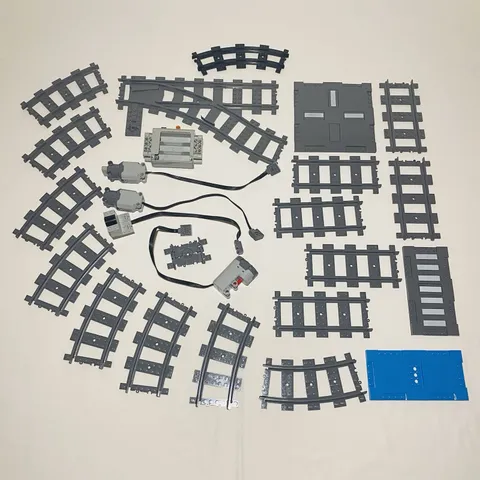 Lego Train Track Pieces Lot Of 20 + Power Functions Motor Set/Pieces; Used