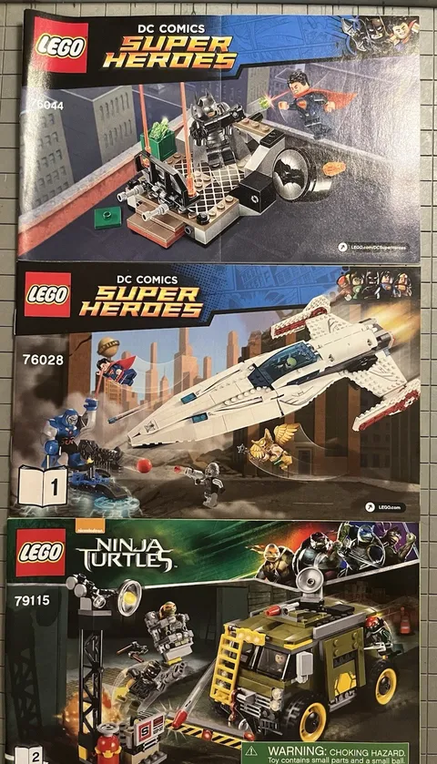 LEGO Instruction Manuals Lot of 3 - Super Heroes & Ninja Turtles 76044, 76028
