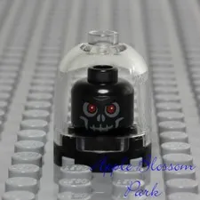 NEW Lego Black SKELETON SKULL - Halloween Display Case Evil Monster Minifig Head