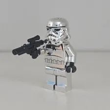 NEW STAR WARS Chrome Stormtrooper Custom Lego Chrome Silver Minifigure