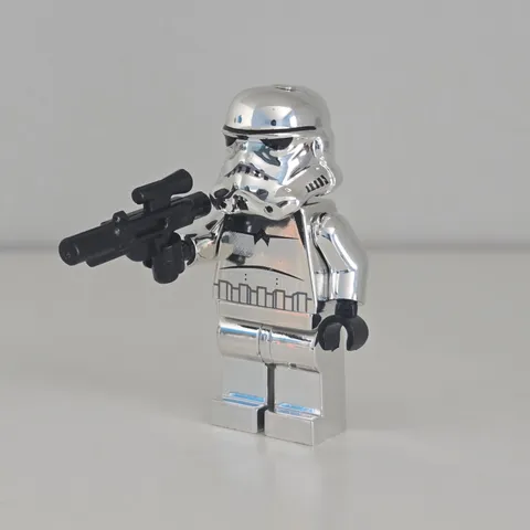 NEW STAR WARS Chrome Stormtrooper Custom Lego Chrome Silver Minifigure