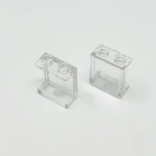 87552 LEGO Panel 1x2x2 Hollow Studs w/ Side Support TRANSPARENT CLEAR Glass (2)
