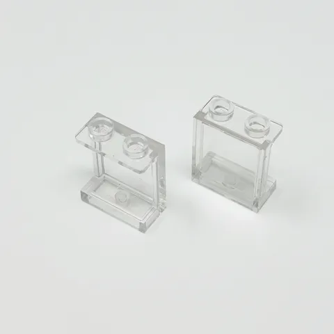 87552 LEGO Panel 1x2x2 Hollow Studs w/ Side Support TRANSPARENT CLEAR Glass (2)